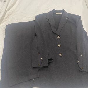 St. John Collection Black Suit with Gold Accents